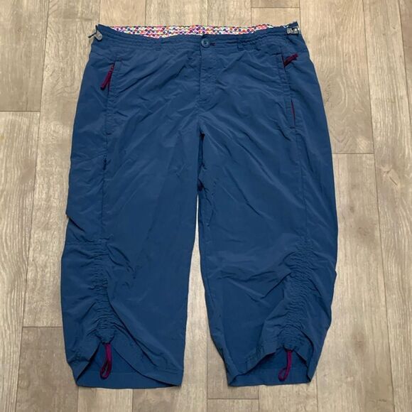 Eddie Bauer Travel Hiking Capri Ruffled Drawstring Lightweight‎ Utility Pants - Picture 1 of 6